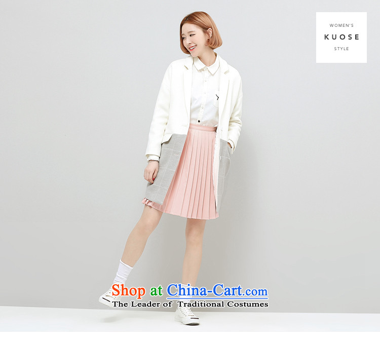 Wide Color Gamut 2015 autumn and winter new Korean Female straight for long-sleeved embroidery suits stitching?? white jacket coat gross spell gray cells S picture, prices, brand platters! The elections are supplied in the national character of distribution, so action, buy now enjoy more preferential! As soon as possible.