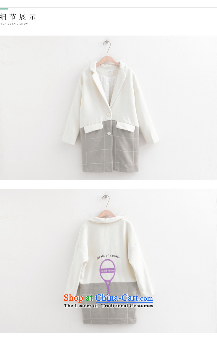 Wide Color Gamut 2015 autumn and winter new Korean Female straight for long-sleeved embroidery suits stitching?? white jacket coat gross spell gray cells S picture, prices, brand platters! The elections are supplied in the national character of distribution, so action, buy now enjoy more preferential! As soon as possible.