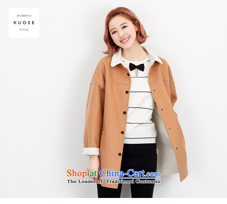 Wide Color Gamut 2015 autumn and winter new Korean female loose stitching Lamb Wool Velvet in long thick?? Jacket coat gross light brown M picture, prices, brand platters! The elections are supplied in the national character of distribution, so action, buy now enjoy more preferential! As soon as possible.