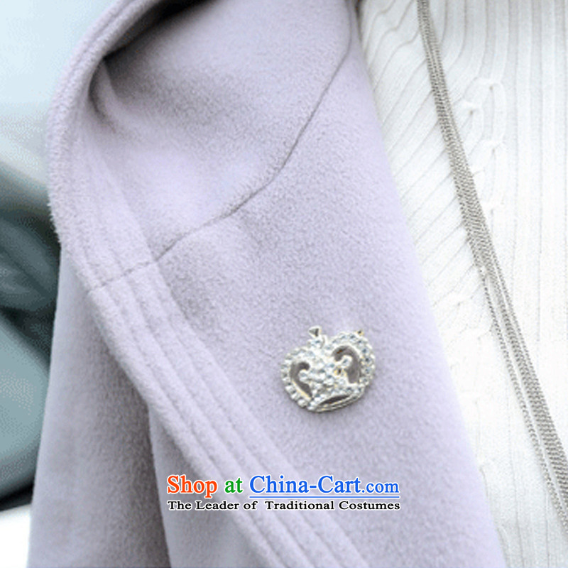 Pure color in long cap gross gray overcoat , then contact Ms Elsie Leung , , , shopping on the Internet