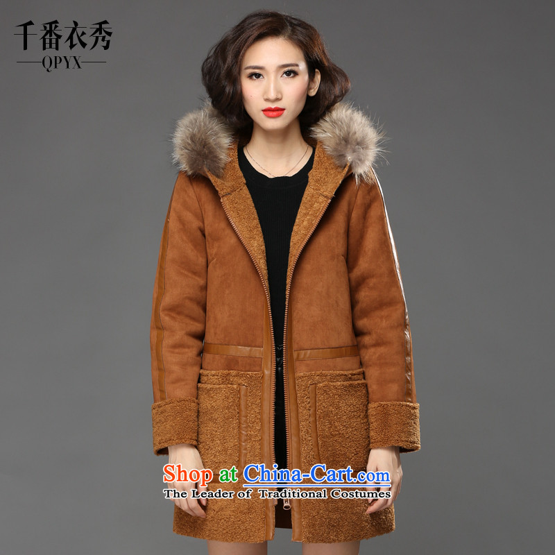2015 Fall/Winter Collections Of new women's XL Korean Wind Jacket gross? female in long loose solid color leather garments series spell cap cashmere large a wool coat and color XXXXL recommendations 165-185, Smity minor shopping on the Internet has been pressed.