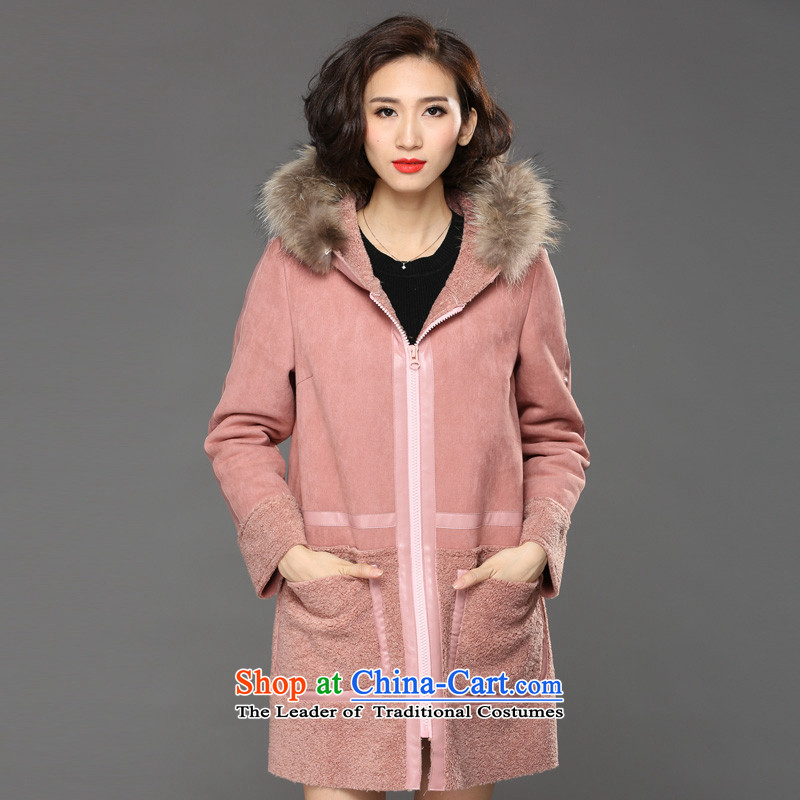 2015 Fall/Winter Collections Of new women's XL Korean Wind Jacket gross? female in long loose solid color leather garments series spell cap cashmere large a wool coat and color XXXXL recommendations 165-185, Smity minor shopping on the Internet has been pressed.