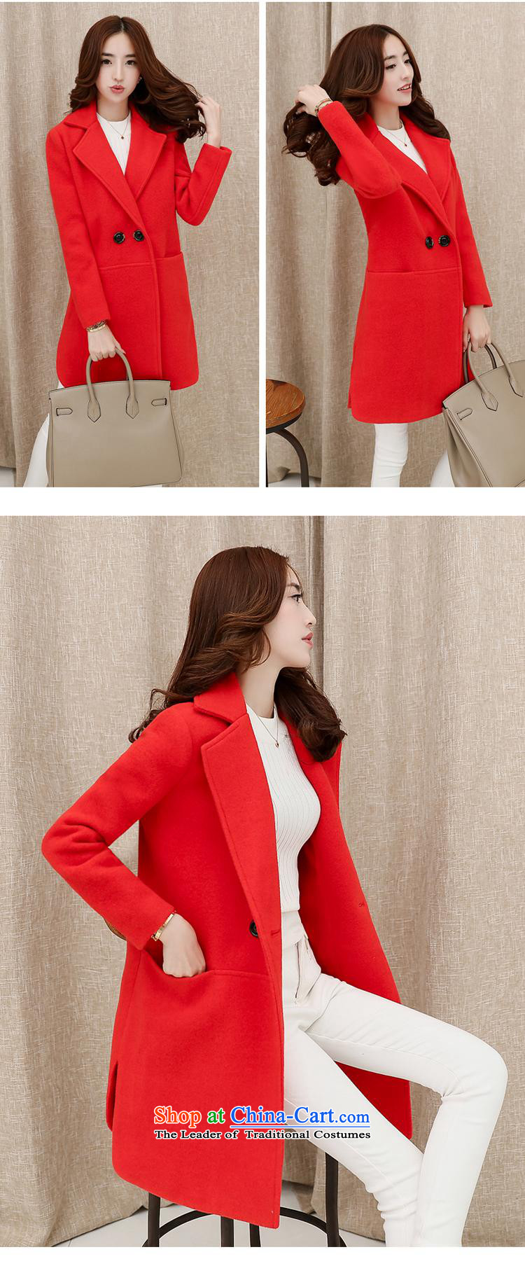 Sin has 2015 autumn and winter new Korean girl in gross? jacket long thin thick wool Sau San video a wool coat RED M picture, prices, brand platters! The elections are supplied in the national character of distribution, so action, buy now enjoy more preferential! As soon as possible.