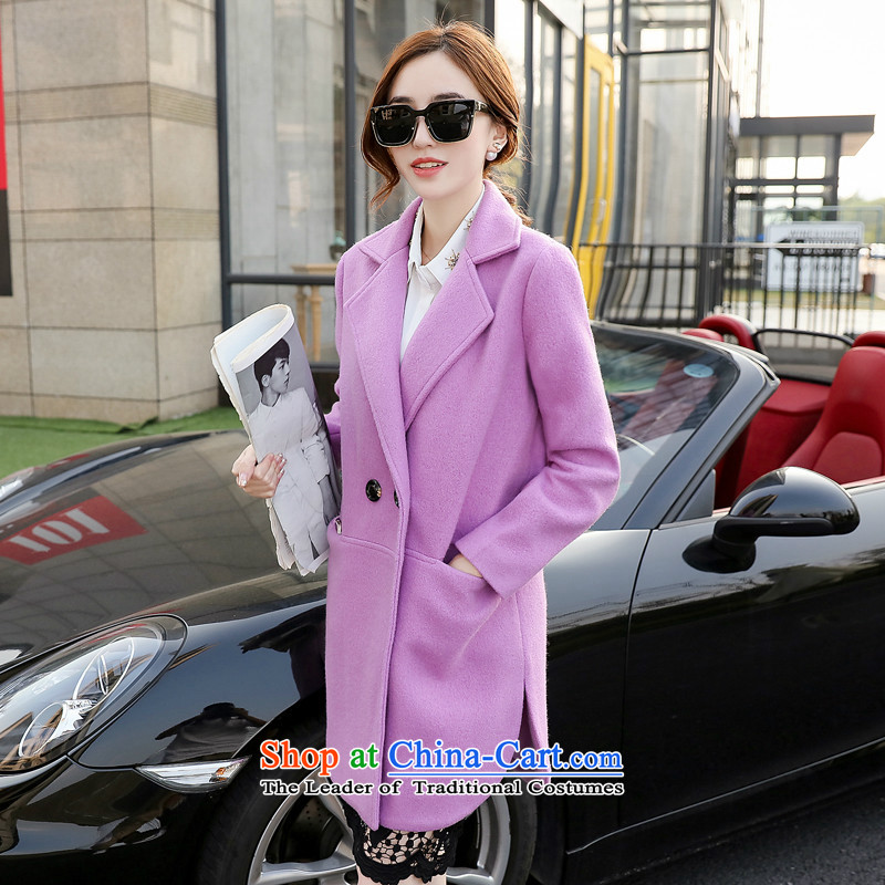 Sin has 2015 autumn and winter new Korean girl in gross? jacket long thin thick wool Sau San video a wool coat RED M sin has shopping on the Internet has been pressed.