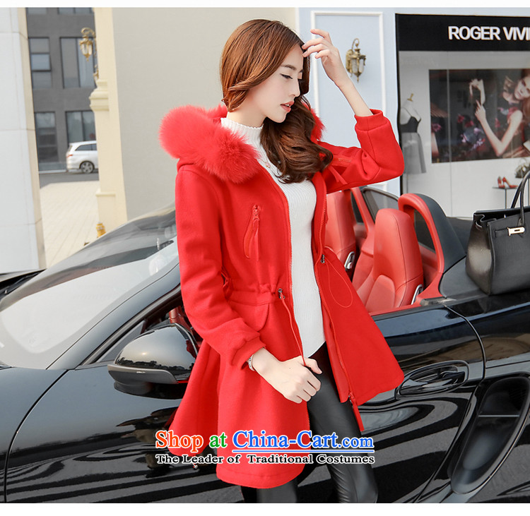 Sin has 2015 winter new Korean girl in gross? jacket long Sau San Nagymaros collar cap a wool coat gray        M picture, prices, brand platters! The elections are supplied in the national character of distribution, so action, buy now enjoy more preferential! As soon as possible.