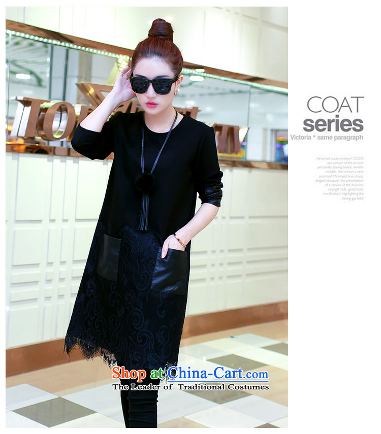 In accordance with the intention to include yi 2015 autumn and winter, new lace stitching loose in forming the long skirt Y407 female black XXXXL picture, prices, brand platters! The elections are supplied in the national character of distribution, so action, buy now enjoy more preferential! As soon as possible.
