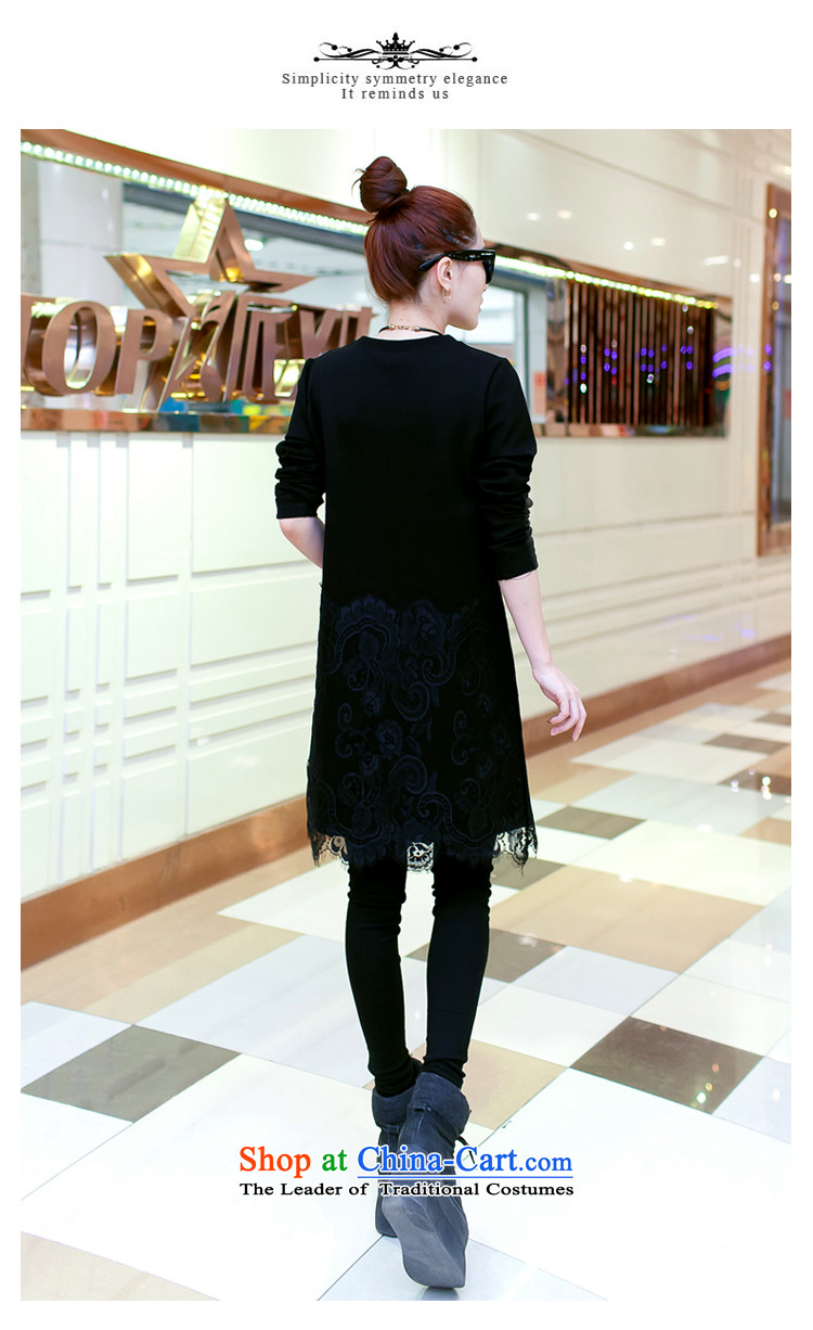 In accordance with the intention to include yi 2015 autumn and winter, new lace stitching loose in forming the long skirt Y407 female black XXXXL picture, prices, brand platters! The elections are supplied in the national character of distribution, so action, buy now enjoy more preferential! As soon as possible.