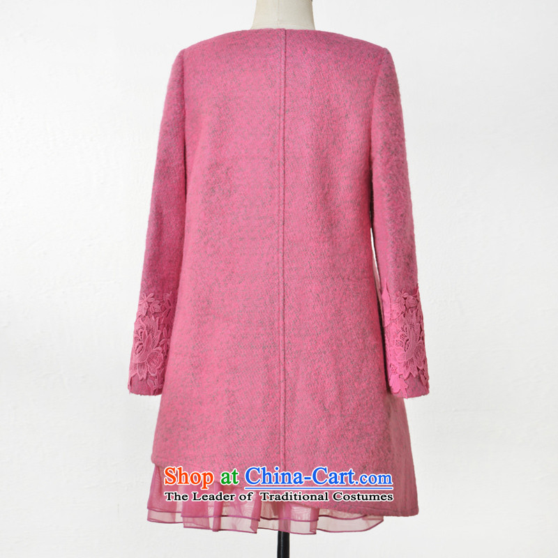 Fireworks Hot Winter 2015 new women's temperament wild in the long hair loose coat jacket pear flowers? pink noise M pre-sale for 15 days, fireworks ironing shopping on the Internet has been pressed.