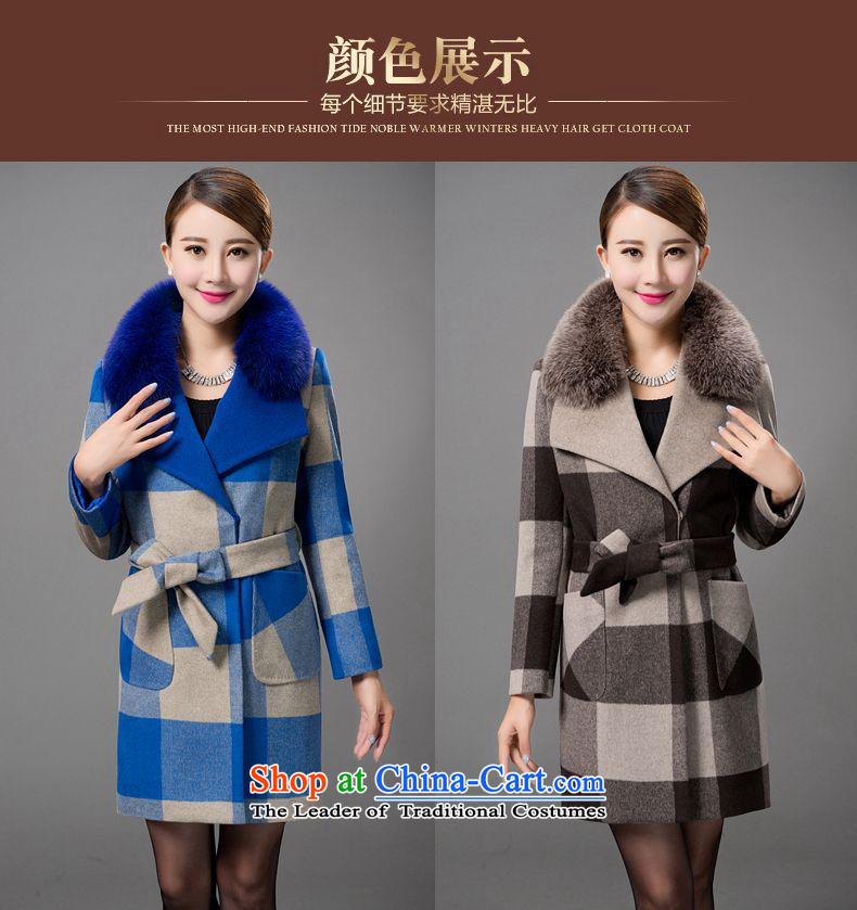 The fox gross collar cashmere MXGUII coats girl in 2015 winter new long wool sweater latticed Sau San?? coats female gray hair and coffee, pictures, prices, XL brand platters! The elections are supplied in the national character of distribution, so action, buy now enjoy more preferential! As soon as possible.
