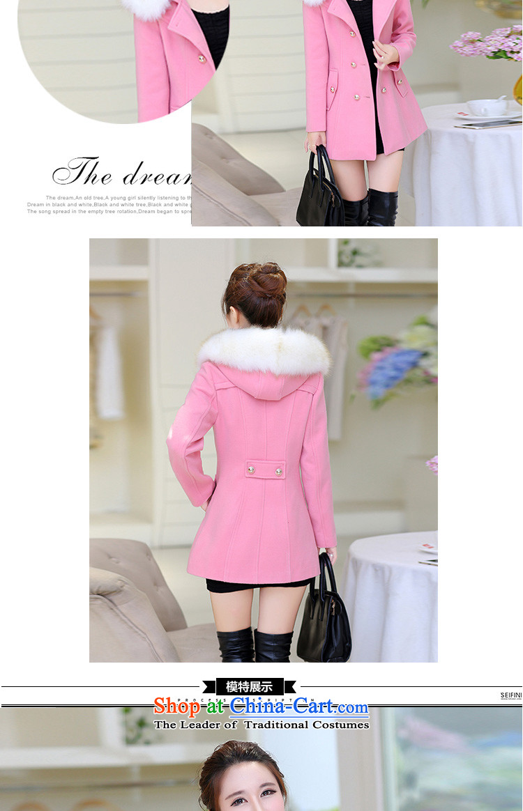The sea fish in Sau San long micro) with cap thick hair? 2015 Women's jacket for autumn and winter by new gross for a wool coat 1068 pink L picture, prices, brand platters! The elections are supplied in the national character of distribution, so action, buy now enjoy more preferential! As soon as possible.