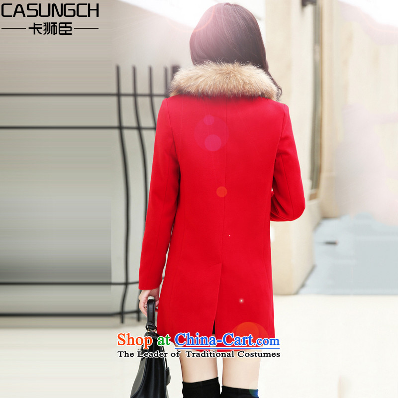 Card Lion Statistics 2015 autumn and winter in New Long Korean female jacket coat gross? MN8888 RED M Card (CASUNGCH lion) , , , shopping on the Internet