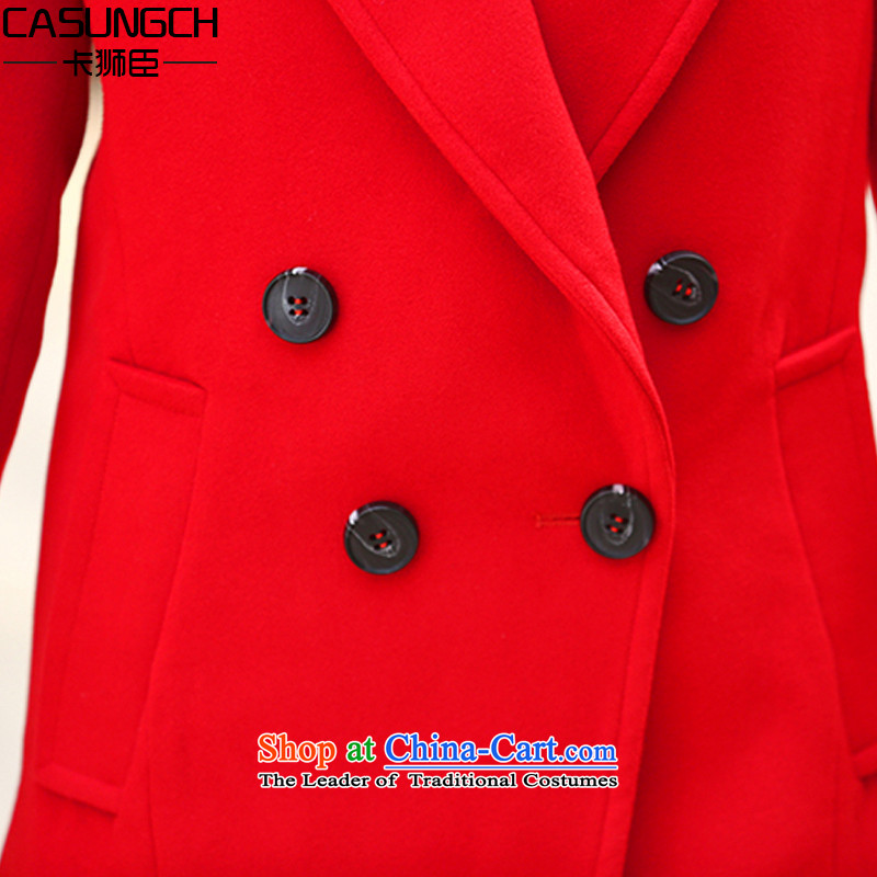 Card Lion Statistics 2015 autumn and winter in New Long Korean female jacket coat gross? MN8888 RED M Card (CASUNGCH lion) , , , shopping on the Internet