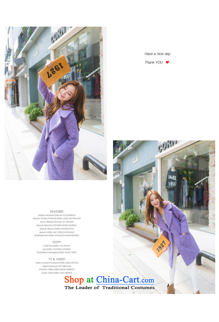 Kork-ease2015 autumn and winter Korean detained in a long a wool coat relaxd casual jacket women 9829 gross? violet M recommendations 95-105 catties) Picture, prices, brand platters! The elections are supplied in the national character of distribution, so action, buy now enjoy more preferential! As soon as possible.