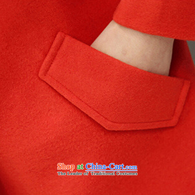 Min-winter new Korean long in Sau San wool a wool coat thick hair loose female red jacket? XL, Min KIOSK.... shopping on the Internet
