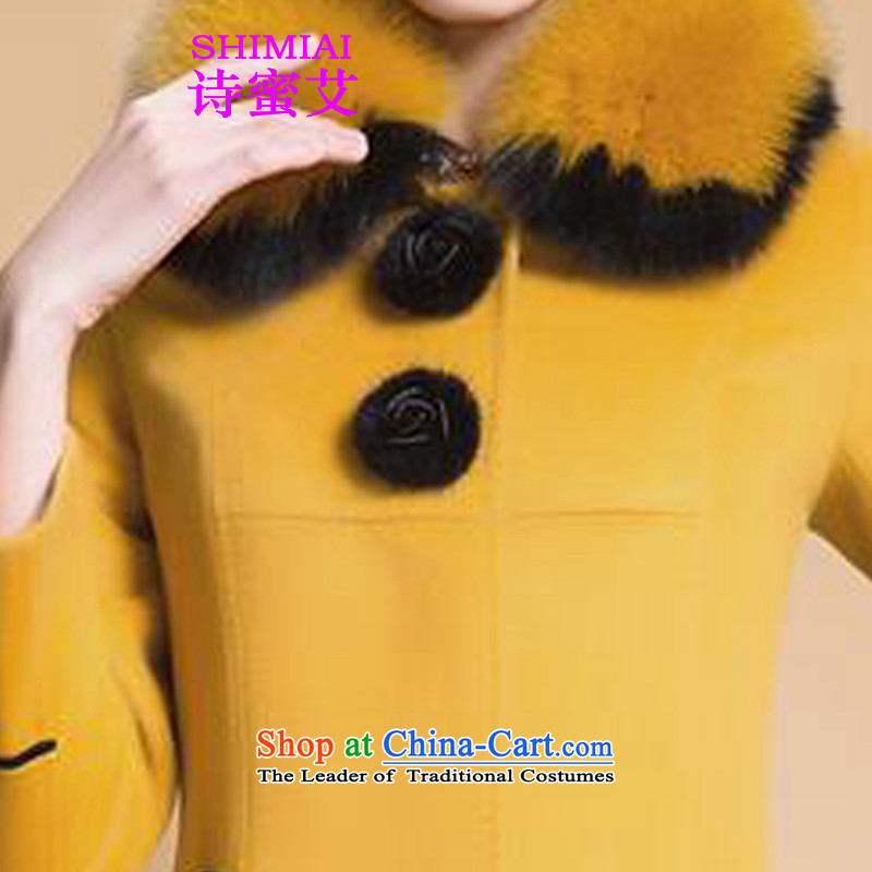Poetry honey HIV 2015 new Korean jacket, long hair for Sau San? coats blue XXL, fluff poem honey shimisi HIV () , , , shopping on the Internet