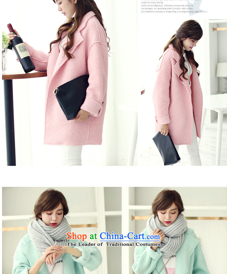Jae-hyung 2015 Fall/Winter Collections new Korean fashion in the relaxd long wool coat 835 women? pink L picture, prices, brand platters! The elections are supplied in the national character of distribution, so action, buy now enjoy more preferential! As soon as possible.