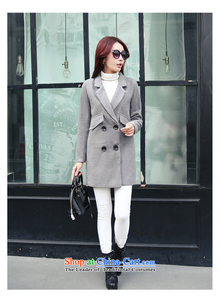 Overnight rain in spring and autumn night 2015 new stylish suit for video temperament Sau San Mao overcoats in this long Korean W1083 Gray L picture, prices, brand platters! The elections are supplied in the national character of distribution, so action, buy now enjoy more preferential! As soon as possible.