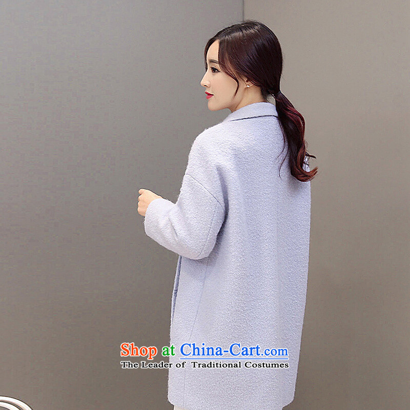 Min kiosks for winter 2015 new Korean version of a wool coat Korean cocoon-thick hair loose cotton plus? female pink jacket XL, Min KIOSK.... shopping on the Internet