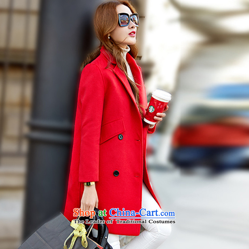 Overnight rain in spring and autumn night 2015 new Korean fashion in the temperament of graphics suit for Sau San? overcoat women gross W1083 red l,mineeor,,, shopping on the Internet