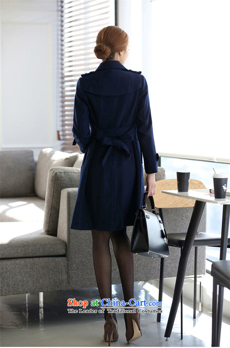 Gloria Irene 2015 autumn and winter new Korean female Professional Boxed OL Sau San? In gross jacket Ms. long wool a wool coat thick blue overalls XXL picture, prices, brand platters! The elections are supplied in the national character of distribution, so action, buy now enjoy more preferential! As soon as possible.