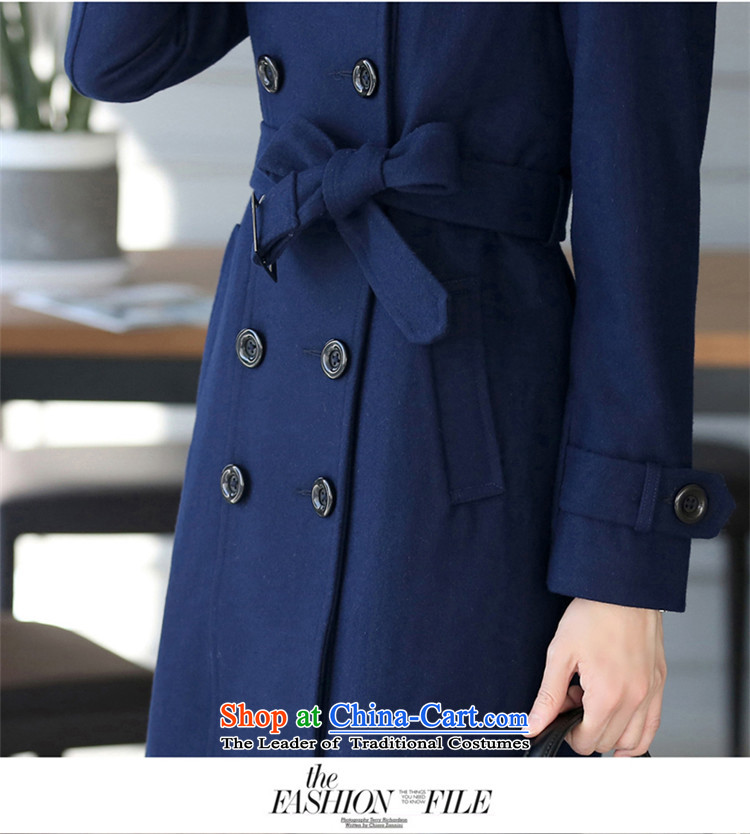 Gloria Irene 2015 autumn and winter new Korean female Professional Boxed OL Sau San? In gross jacket Ms. long wool a wool coat thick blue overalls XXL picture, prices, brand platters! The elections are supplied in the national character of distribution, so action, buy now enjoy more preferential! As soon as possible.