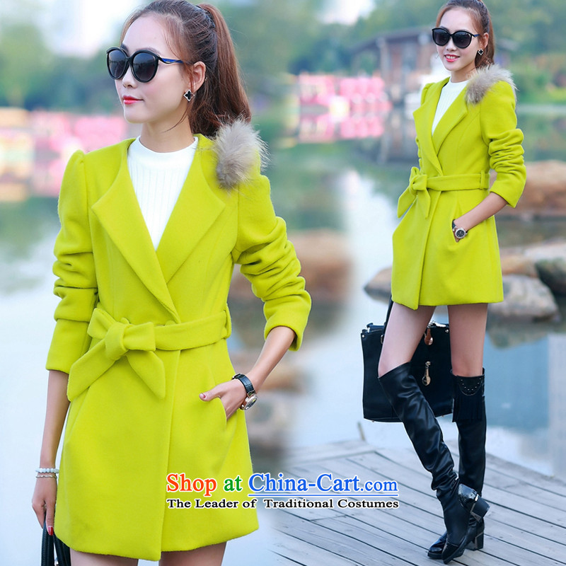 The autumn and winter new gross girls jacket? Long Nagymaros collar Korean windbreaker winter coats that a plush coat stylish pink? S, Atlas Copco poem Yee (keshiyi) , , , shopping on the Internet