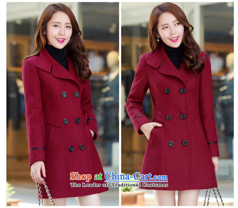 Yuk-yu Heung 2015 gross autumn and winter coats? the new Korean version of major, long-Sau San code female double-thick a wool coat wine red XL Photo, prices, brand platters! The elections are supplied in the national character of distribution, so action, buy now enjoy more preferential! As soon as possible.