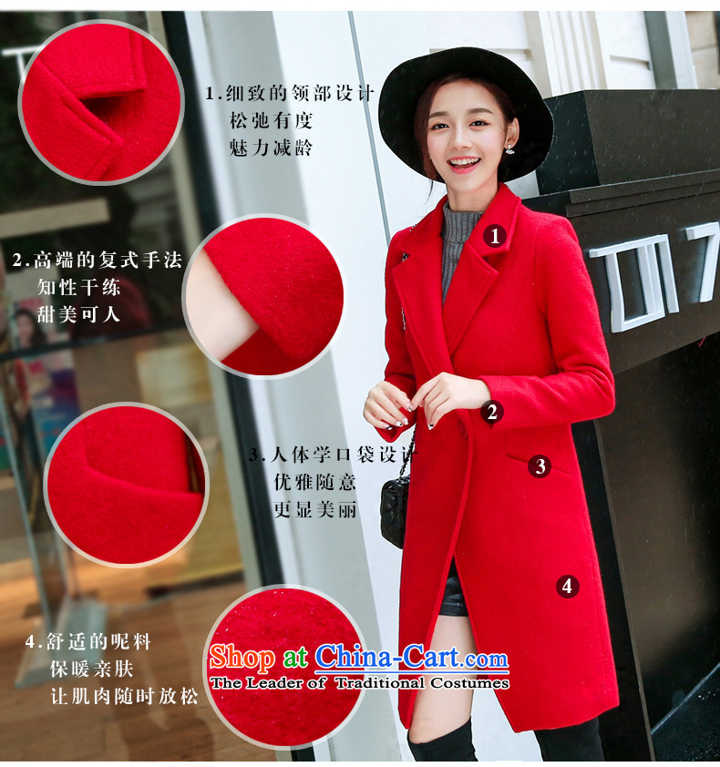 Sin has been gross? 2015 winter coats female new Korean jacket in Sau San Mao? long coats female jacket cashmere? red L picture, prices, brand platters! The elections are supplied in the national character of distribution, so action, buy now enjoy more preferential! As soon as possible.