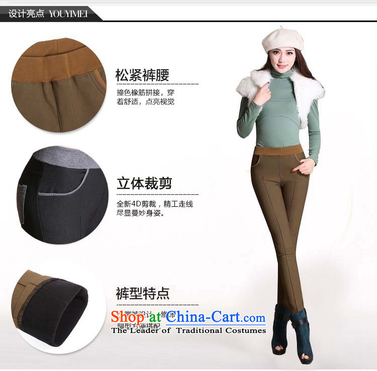 Cocoa Street Code women winter clothing to increase load autumn female pants 200 catties thick girls' Graphics thin pants, thick MM thick plus lint-free warm black trousers, forming the routed 6XL picture, prices, brand platters! The elections are supplied in the national character of distribution, so action, buy now enjoy more preferential! As soon as possible.