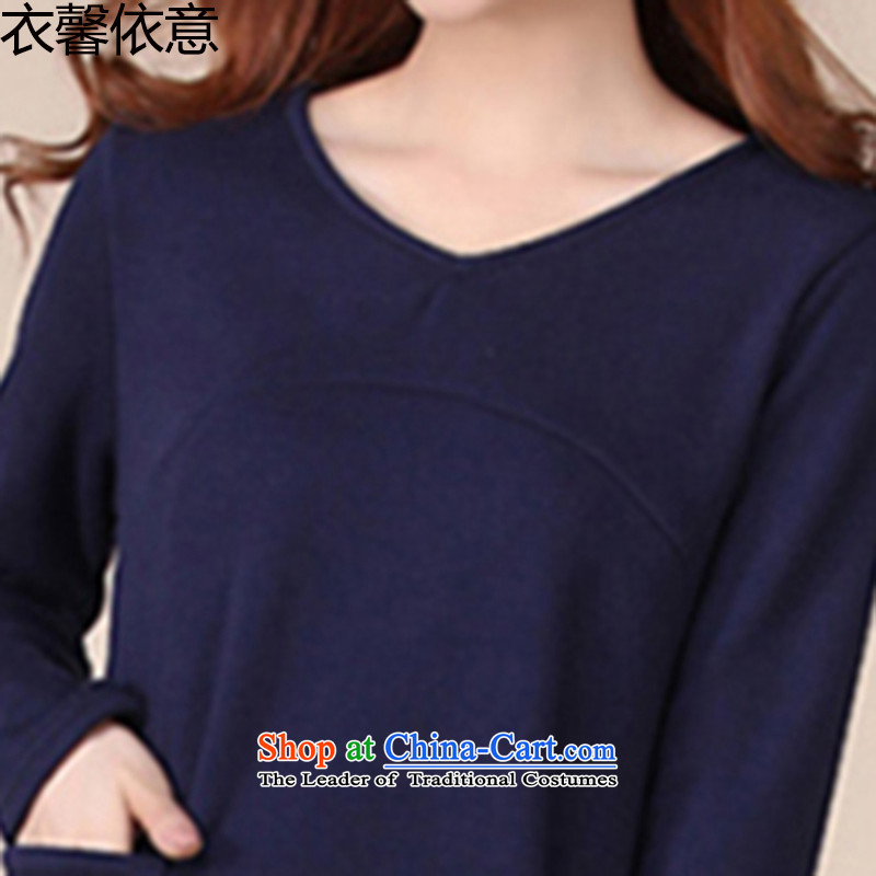 In accordance with the intention to include yi 2015 autumn and winter new larger women forming the thick wool shirts in the medium to long term, dresses Y410 BLUE XL, in accordance with the intention to include Yi shopping on the Internet has been pressed