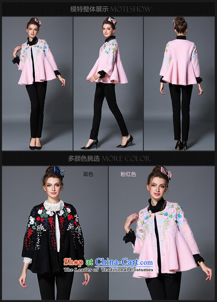 2015 Autumn and winter sea from the new Europe and high-end graphics thin coat embroidered retro loose single row detained wool coat female B1710W? Black M picture, prices, brand platters! The elections are supplied in the national character of distribution, so action, buy now enjoy more preferential! As soon as possible.