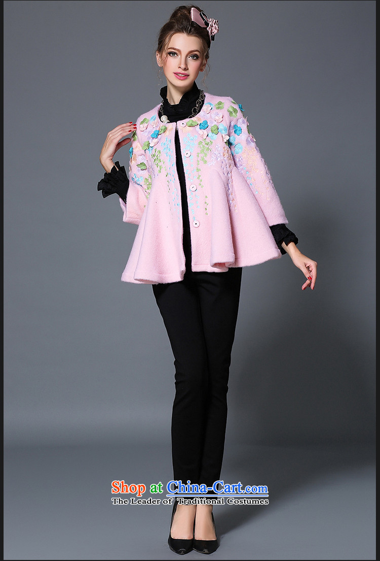 2015 Autumn and winter sea from the new Europe and high-end graphics thin coat embroidered retro loose single row detained wool coat female B1710W? Black M picture, prices, brand platters! The elections are supplied in the national character of distribution, so action, buy now enjoy more preferential! As soon as possible.