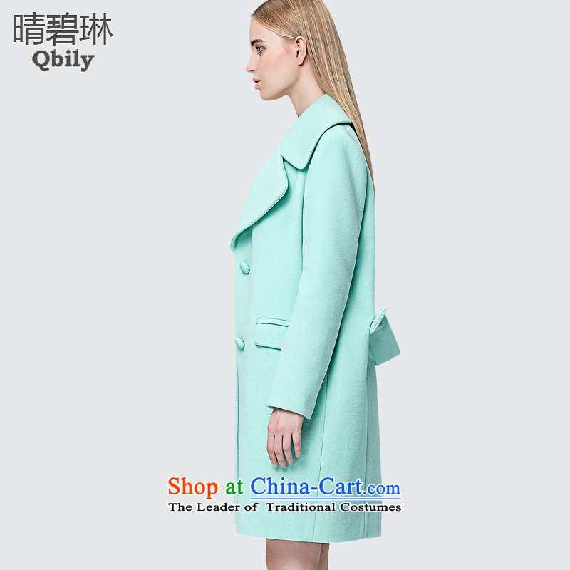 Sunny Pik Lam 2015 autumn and winter new products for women connected for long-sleeved flip in pure color long wool a wool coat mint green M sunny Pik-rim (qbily) , , , shopping on the Internet