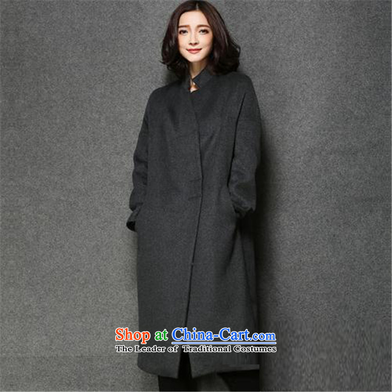 Music CD's temperament over knee 2015 gross coats in female long? jacket, Side Marker-straight larger wool a winter gray XL, Lok Elsevier , , , shopping on the Internet