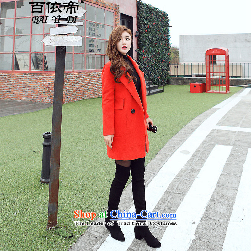 In accordance with the child so hundred jacket for autumn and winter 2015 new Korean Couture fashion in the long, thin graphics OL a wool coat 1518  in accordance with the hundreds of M RED PEPPER (BAYIDI) , , , shopping on the Internet