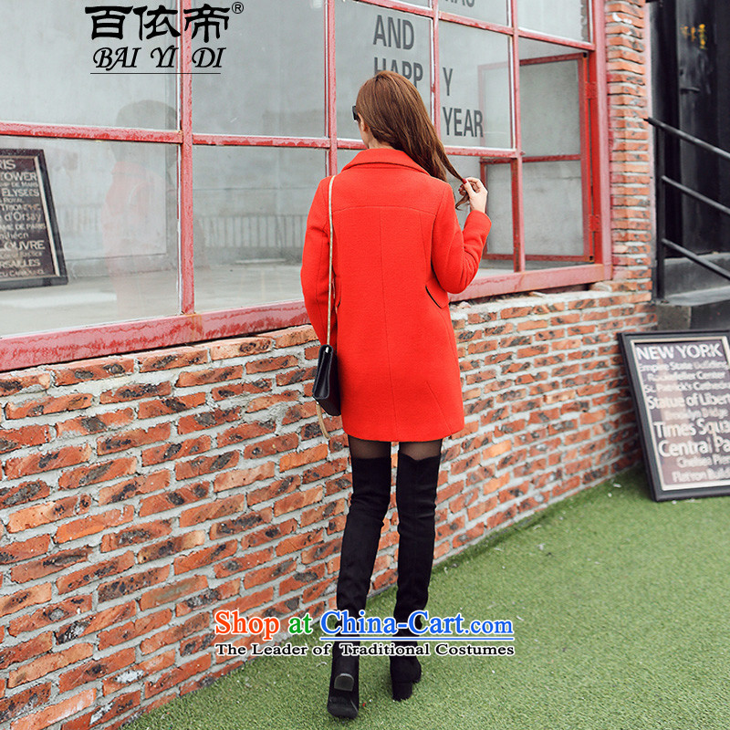 In accordance with the child so hundred jacket for autumn and winter 2015 new Korean Couture fashion in the long, thin graphics OL a wool coat 1518  in accordance with the hundreds of M RED PEPPER (BAYIDI) , , , shopping on the Internet