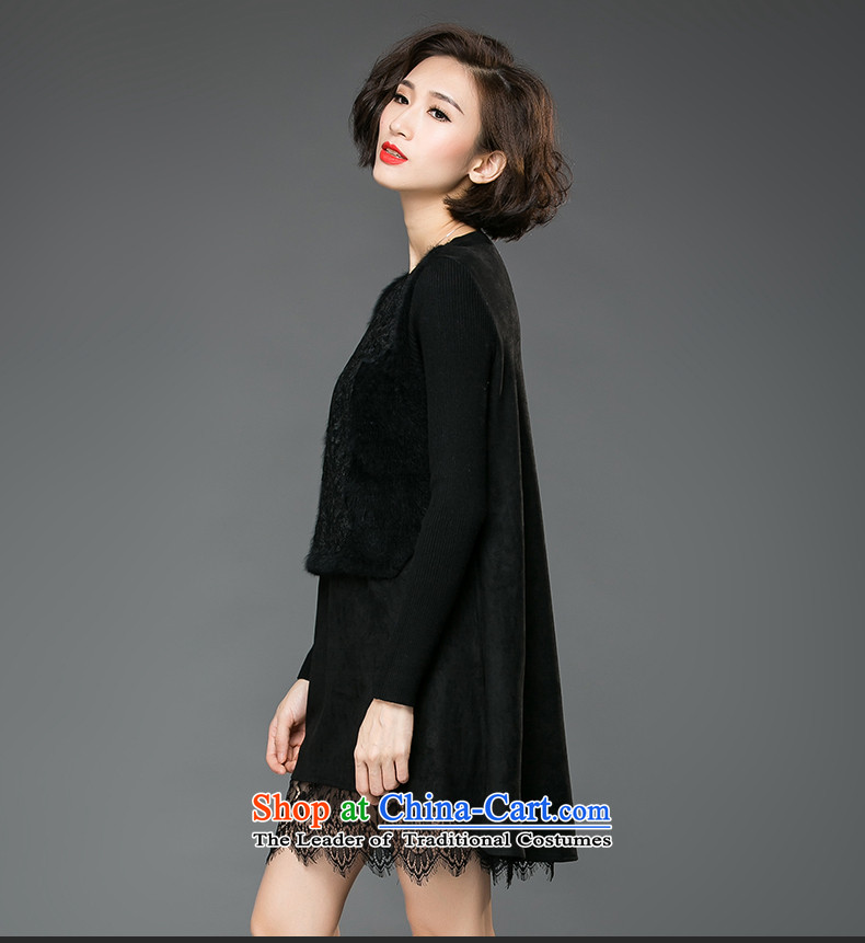 The law prohibited, 2015 New Fall/Winter Collections xl women 200 catties thick mm Lace Embroidery stitching elastic woolens pure color temperament Graphics V-Neck thin dresses Black XL Photo, prices, brand platters! The elections are supplied in the national character of distribution, so action, buy now enjoy more preferential! As soon as possible.