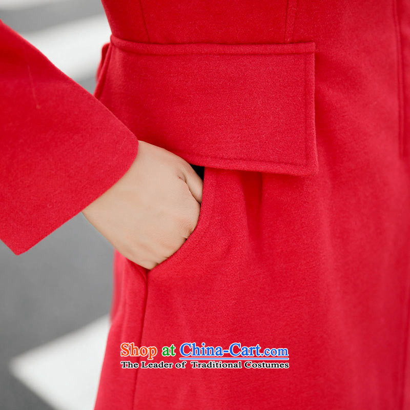 Country boundary gross? 2015 autumn and winter coats girl with the new Korean fashion, long wool coat female red L? Country boundary (BIEJING) , , , shopping on the Internet