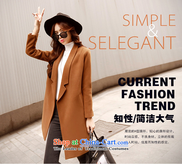 The angel of the 2015 autumn and winter new pure color long-sleeved jacket girl in gross? long version of large Korean lapel coats female a wool coat jacket gray M picture, prices, brand platters! The elections are supplied in the national character of distribution, so action, buy now enjoy more preferential! As soon as possible.