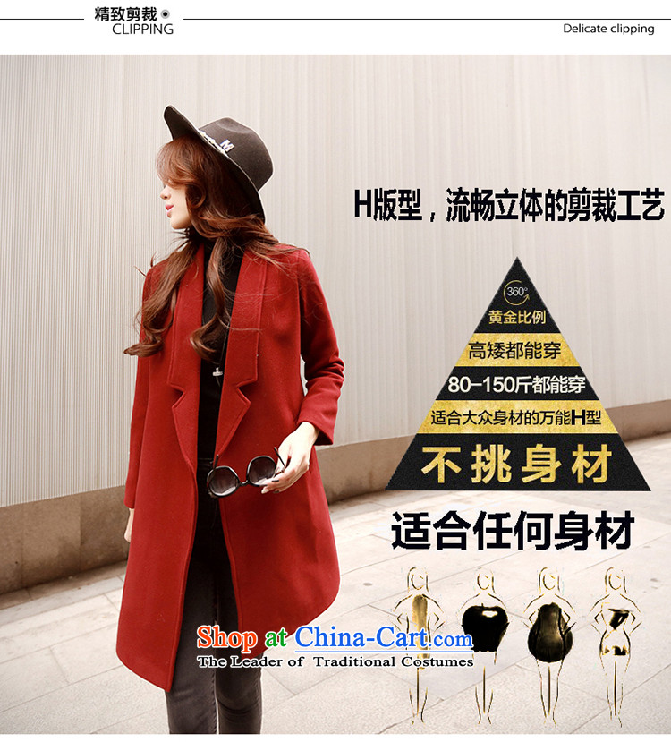 The angel of the 2015 autumn and winter new pure color long-sleeved jacket girl in gross? long version of large Korean lapel coats female a wool coat jacket gray M picture, prices, brand platters! The elections are supplied in the national character of distribution, so action, buy now enjoy more preferential! As soon as possible.