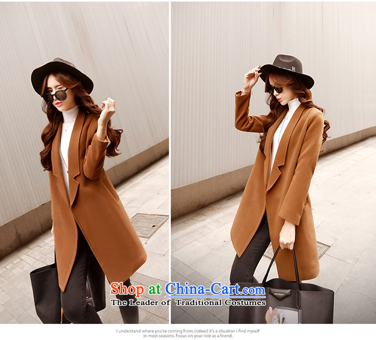 The angel of the 2015 autumn and winter new pure color long-sleeved jacket girl in gross? long version of large Korean lapel coats female a wool coat jacket gray M picture, prices, brand platters! The elections are supplied in the national character of distribution, so action, buy now enjoy more preferential! As soon as possible.