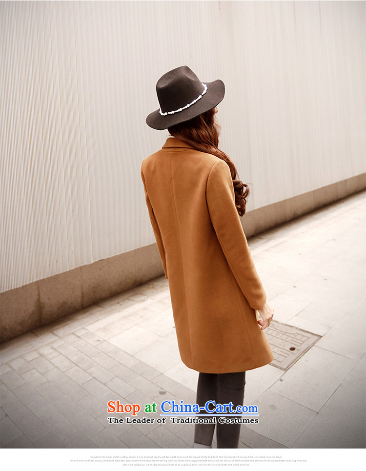 The angel of the 2015 autumn and winter new pure color long-sleeved jacket girl in gross? long version of large Korean lapel coats female a wool coat jacket gray M picture, prices, brand platters! The elections are supplied in the national character of distribution, so action, buy now enjoy more preferential! As soon as possible.