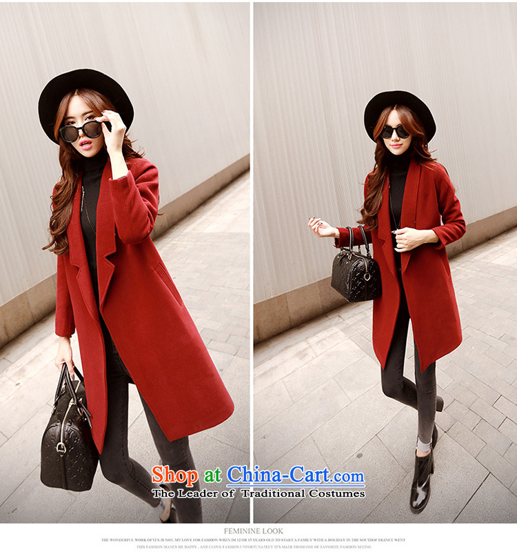 The angel of the 2015 autumn and winter new pure color long-sleeved jacket girl in gross? long version of large Korean lapel coats female a wool coat jacket gray M picture, prices, brand platters! The elections are supplied in the national character of distribution, so action, buy now enjoy more preferential! As soon as possible.