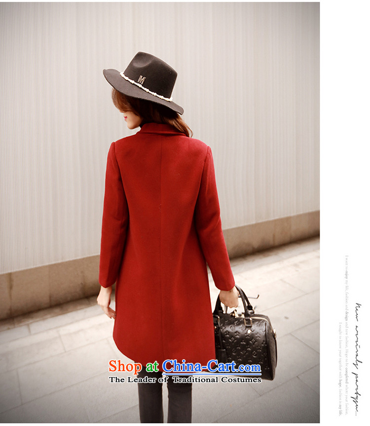 The angel of the 2015 autumn and winter new pure color long-sleeved jacket girl in gross? long version of large Korean lapel coats female a wool coat jacket gray M picture, prices, brand platters! The elections are supplied in the national character of distribution, so action, buy now enjoy more preferential! As soon as possible.