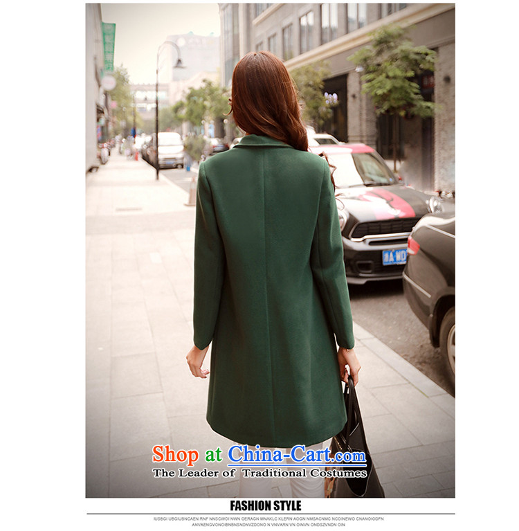 The angel of the 2015 autumn and winter new pure color long-sleeved jacket girl in gross? long version of large Korean lapel coats female a wool coat jacket gray M picture, prices, brand platters! The elections are supplied in the national character of distribution, so action, buy now enjoy more preferential! As soon as possible.