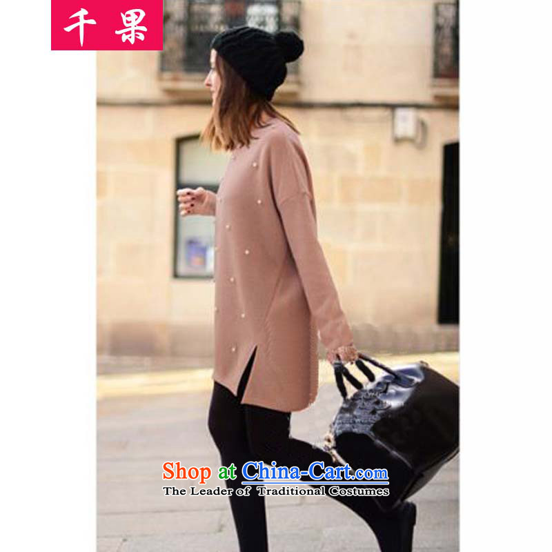 Thousands of large numbers of ladies' knitted autumn mm thick clothes to intensify the long nails, forming the Pearl River Delta Netherlands thick women who loose video thin outer jacket 6287 sweater black ground 5XL, QIANGUO fruit (thousands) , , , shopp