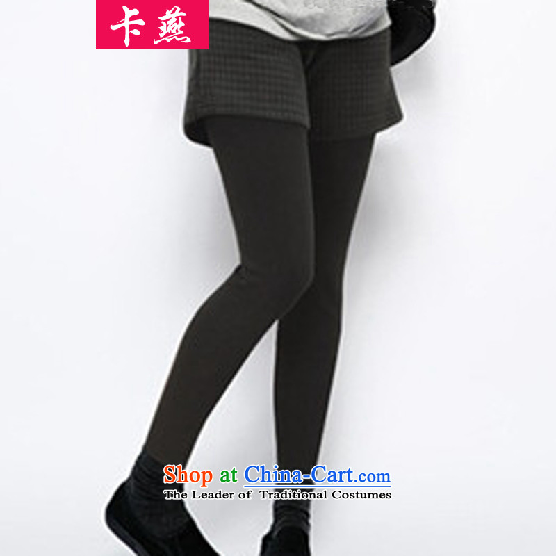Yan 2015 autumn and winter card to increase women's code thick MM VIDEO Plus thin lint-free two shorts leave thick outer wearing trousers, forming the castor 6 289 gray trousers 5XL, card Yan Shopping on the Internet has been pressed.