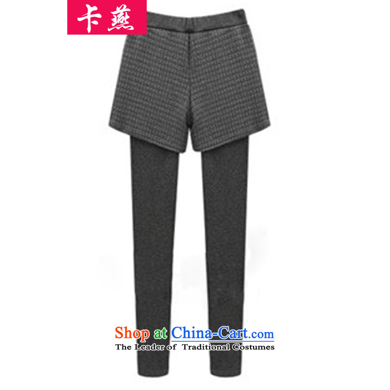 Yan 2015 autumn and winter card to increase women's code thick MM VIDEO Plus thin lint-free two shorts leave thick outer wearing trousers, forming the castor 6 289 gray trousers 5XL, card Yan Shopping on the Internet has been pressed.