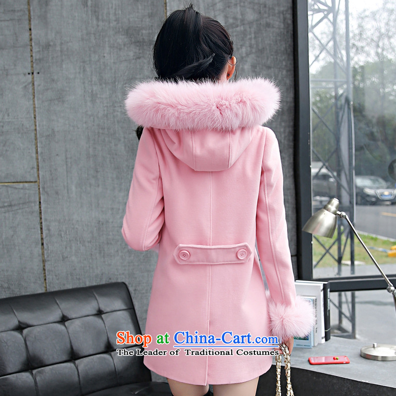 2015 winter clothing New Sau San with cap for fresh really fox gross a wool coat type 8618  M, Kano Cisco Ki Pink (KANUOSIQI) , , , shopping on the Internet