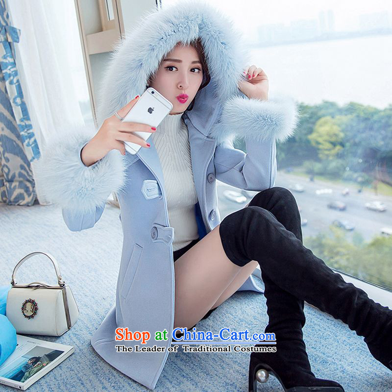 2015 winter clothing New Sau San with cap for fresh really fox gross a wool coat type 8618  M, Kano Cisco Ki Pink (KANUOSIQI) , , , shopping on the Internet